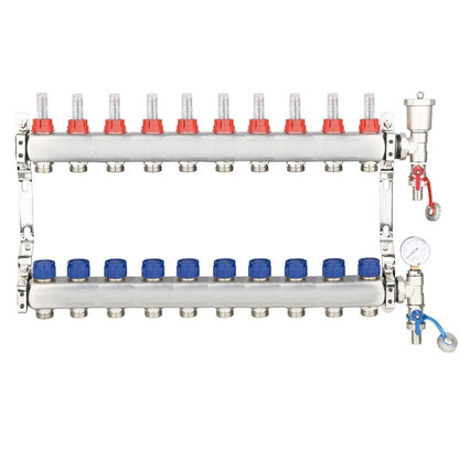 Edge Stainless Steel UFH Manifold Complete Set (For 12mm UFH Pipe)