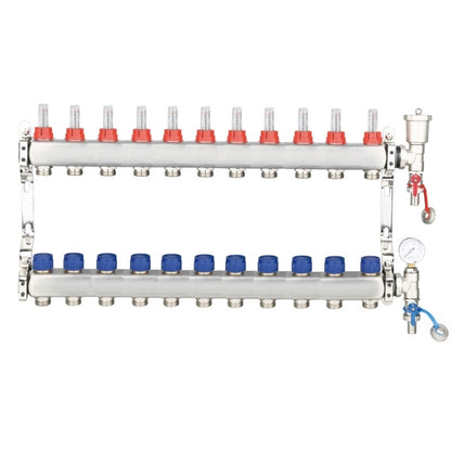 Edge Stainless Steel UFH Manifold Complete Set (For 12mm UFH Pipe)