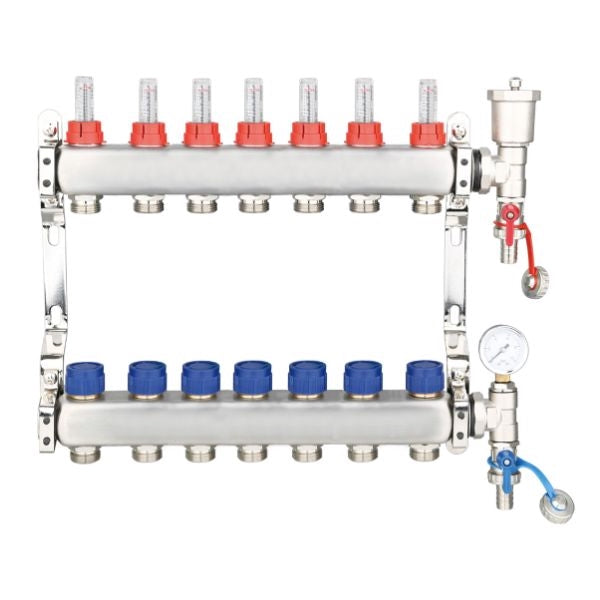 Edge Stainless Steel UFH Manifold Complete Set (For 12mm UFH Pipe)