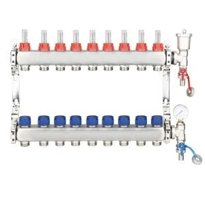 EDGE RANGE STAINLESS STEEL UFH MANIFOLD COMPLETE SET (FOR 16MM PIPE)